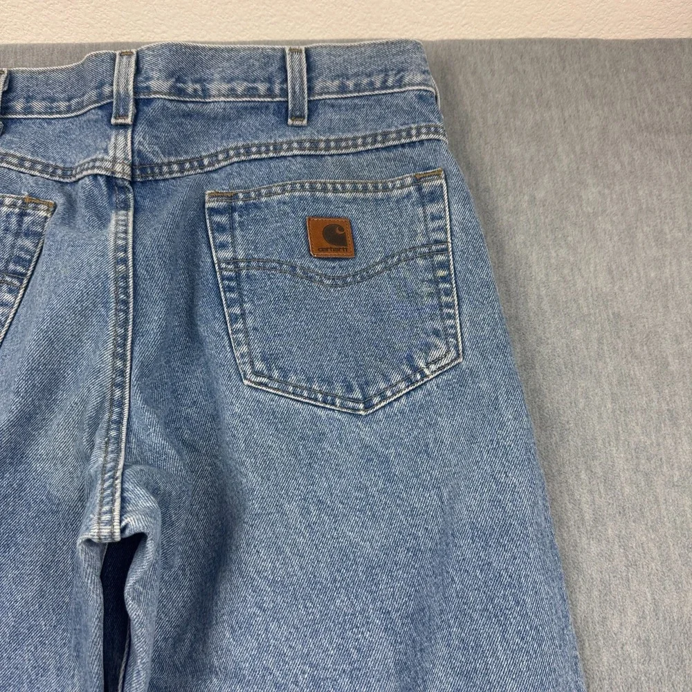 Vintage Carhartt Jeans Mens 35X34 Fit 35X32 Blue Denim Loose Fit Straight B167‎